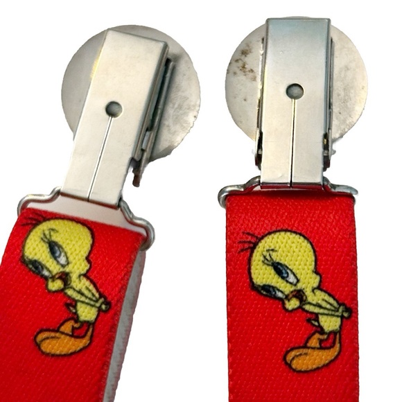 Warner Bros Looney Tunes Tweety Bird Kids Pants Suspenders Yellow Red Stretchy - Picture 14 of 16